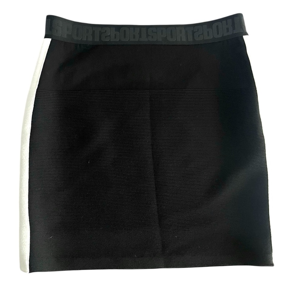 Marc Cain Sport Ribbed Knit Pencil Skirt N4 US 8 Black White